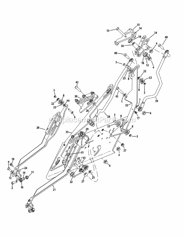 Control Assembly Diagram and Parts List for S7237-KW 53CI8DU8050-37HP Cub Cadet Lawn Tractor